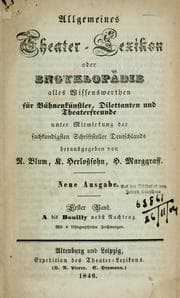 Tapa de Allgemeines theater-lexikon