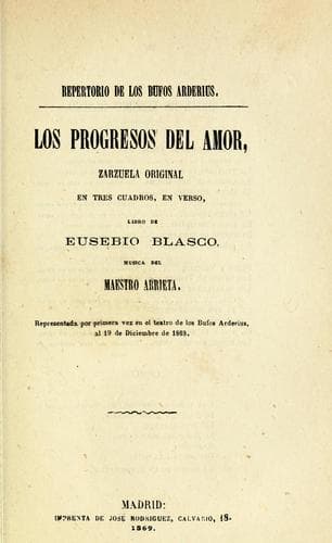 Tapa de Los progresos del amor