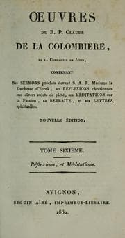 Tapa de Œuvres du R.P. Claude de la Colombière, de la Compagnie de Jésus