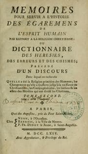 Tapa de Mémoires pour servir a l'histoire des égaremens de l'esprit humain par rapport à la religion chrétienne