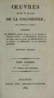 Tapa de Œuvres du R.P. Claude de la Colombière, de la Compagnie de Jésus