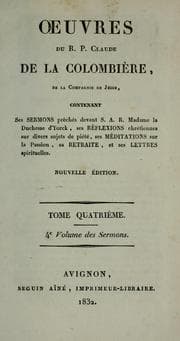 Tapa de Œuvres du R.P. Claude de la Colombière, de la Compagnie de Jésus