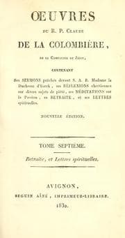 Tapa de Œuvres du R.P. Claude de la Colombière, de la Compagnie de Jésus