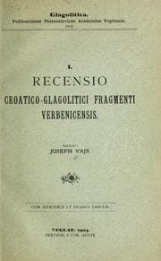 Tapa de Recensio croatico-glagolitici fragmenti verbenicensis
