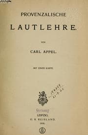 Tapa de Provenzalische Lautlehre