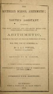 Tapa de The Southern school arithmetic; or, Youth's assistant