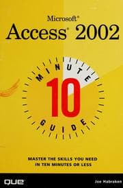 Tapa de Microsoft Access 2002 10 minute guide