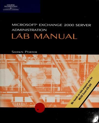 Tapa de Microsoft Exchange 2000 Server administration lab manual