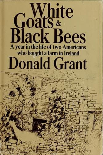 Tapa de White goats and black bees.