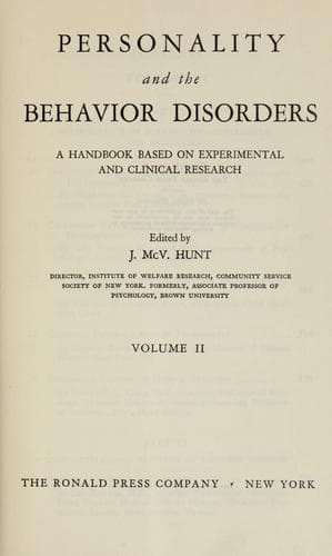 Tapa de Personality and the behavior disorders