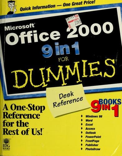 Tapa de Microsoft Office 2000 9 in 1 for Dummies Desk Reference