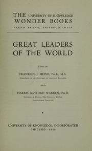 Tapa de Great leaders of the world; ed