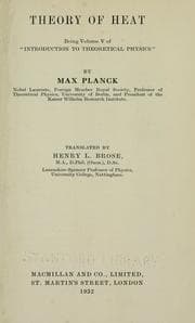 Tapa de Theory of heat
