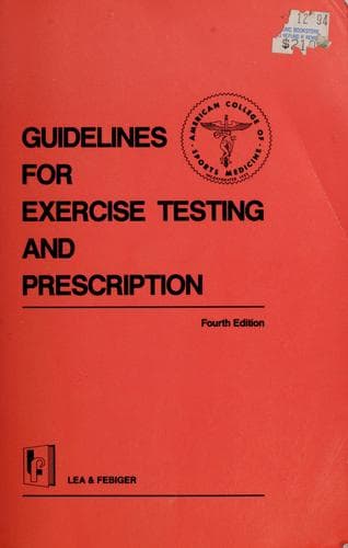Tapa de Guidelines for exercise testing and prescription