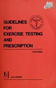 Tapa de Guidelines for exercise testing and prescription