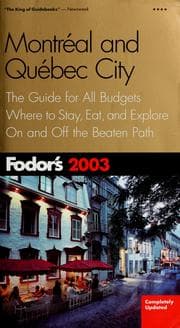 Tapa de Fodor's 2003 Montréal and Québec City