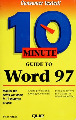 Tapa de 10 minute guide to Microsoft Word 97