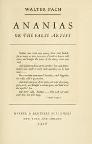 Tapa de Ananias; or, The false artist ..