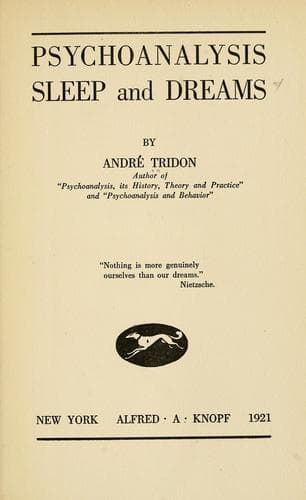 Tapa de Psychoanalysis, sleep and dreams