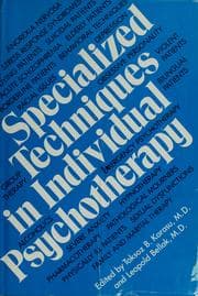 Tapa de Specialized techniques in individual psychotherapy