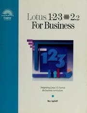 Tapa de Lotus 1-2-3, release 2.2 for business