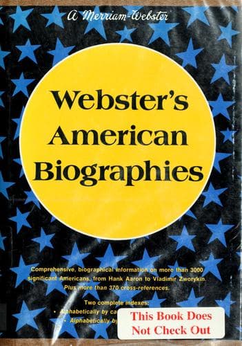 Tapa de Webster's American biographies
