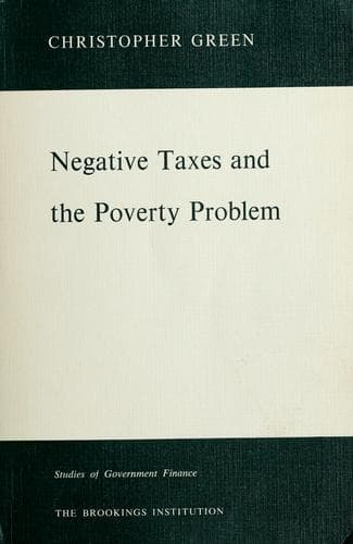 Tapa de Negative taxes and the poverty problem