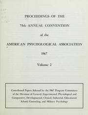 Tapa de Proceedings of the annual convention ot the American Psychological Association