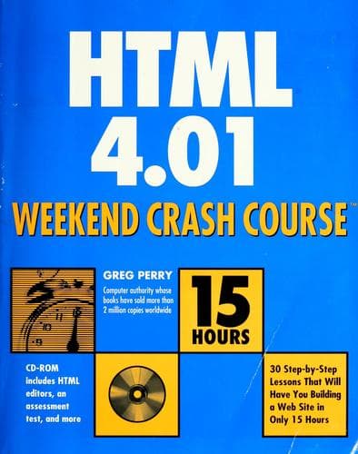 Tapa de HTML 4.01 Weekend Crash Course (With CD-ROM)