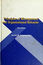 Tapa de Principles of management and organizational behavior