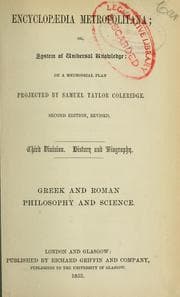 Tapa de History of Greek and Roman philosophy and science