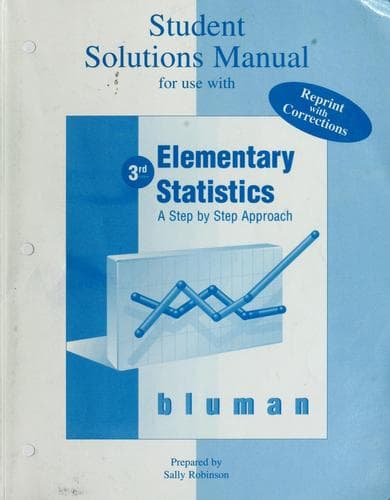 Tapa de Student solutions manual for use with Elementary statistics