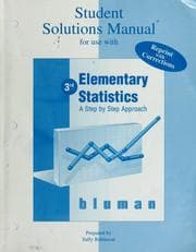 Tapa de Student solutions manual for use with Elementary statistics
