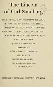 Tapa de The Lincoln of Carl Sandburg