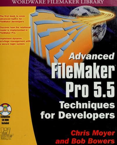 Tapa de Advanced FileMaker Pro 5.5 techniques for developers