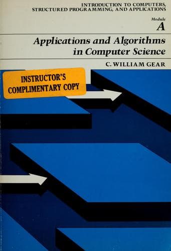Tapa de Applications and algorithms in computer science