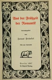 Tapa de Aus der Frühzeit der Romantik