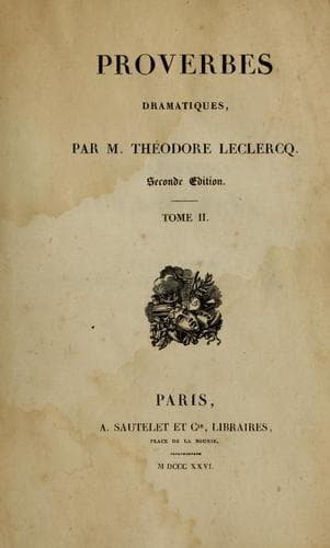 Tapa de Proverbes dramatiques