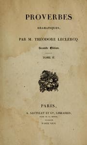 Tapa de Proverbes dramatiques