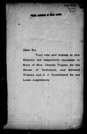 Tapa de Speech of Hon. Dr. Tupper, C.B