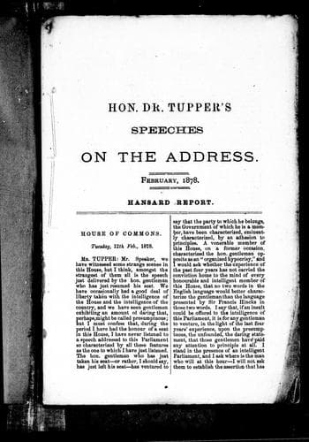 Tapa de Speeches on the address