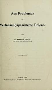 Tapa de Aus Problemen der Verfassungsgeschichte Polens