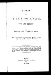 Tapa de Notes on federal governments, past and present