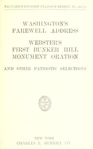 Tapa de Washington's farewell address