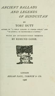 Tapa de Ancient ballads and legends of Hindustan ... With an introductory memoir by Edmund W. Gosse