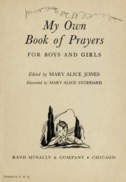 Tapa de My own book of prayers for boys and girls