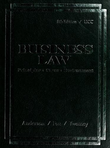 Tapa de Business law, principles, cases, environment