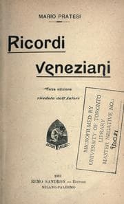 Tapa de Ricordi veneziani
