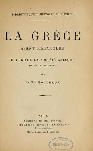 Tapa de La Grèce avant Alexandre