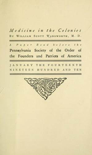 Tapa de Medicine in the colonies
